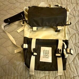 Topo Designs Rover Pack Mini Bone White and Black Backpack